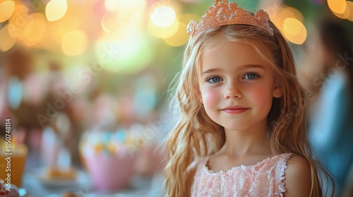 Young girl with beautiful blue eyes and curly hair in a soft, dreamy atmosphere