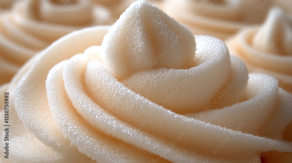 Fototapeta premium Creamy Swirls Of Delicate Frosting Close Up