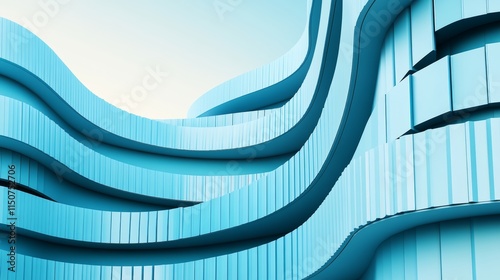 In this abstract digital artwork, blue and teal are layered and crafted into dynamic, wave-like patterns, with continuous and fluid color gradients.