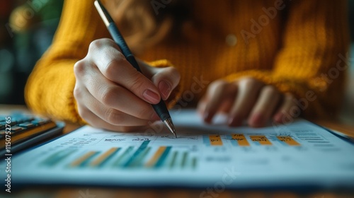 Writing in a notebook with pens at a cozy workspace during the evening