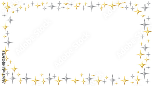 3d chrome emoji star border background, twinkle sparkle frame for awards certificates and fun projects png illustrator transparent