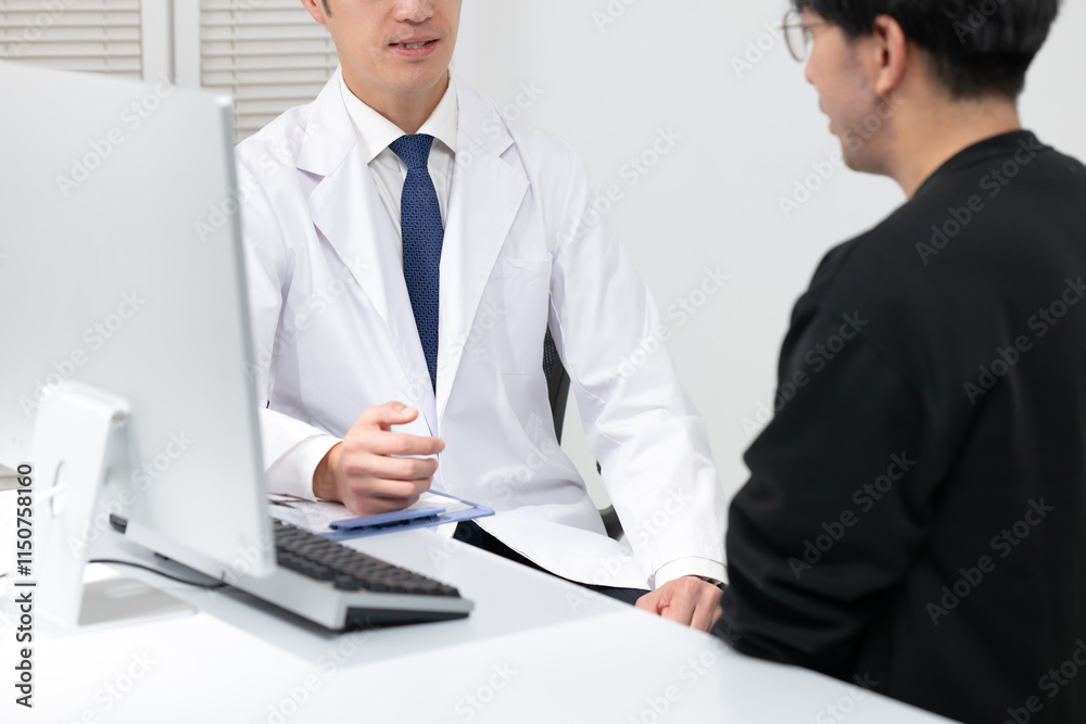 Obraz premium 診察をする医師