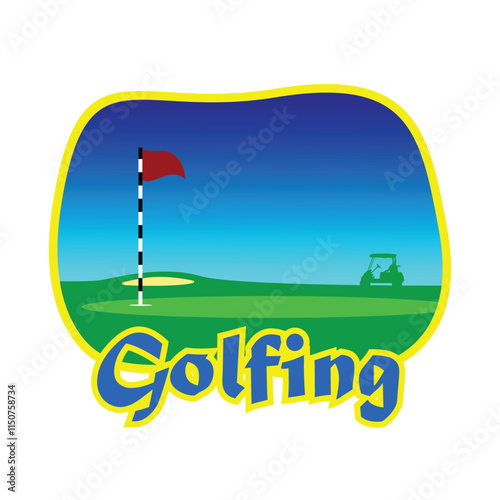 Golfing golf apparel vector design illustration