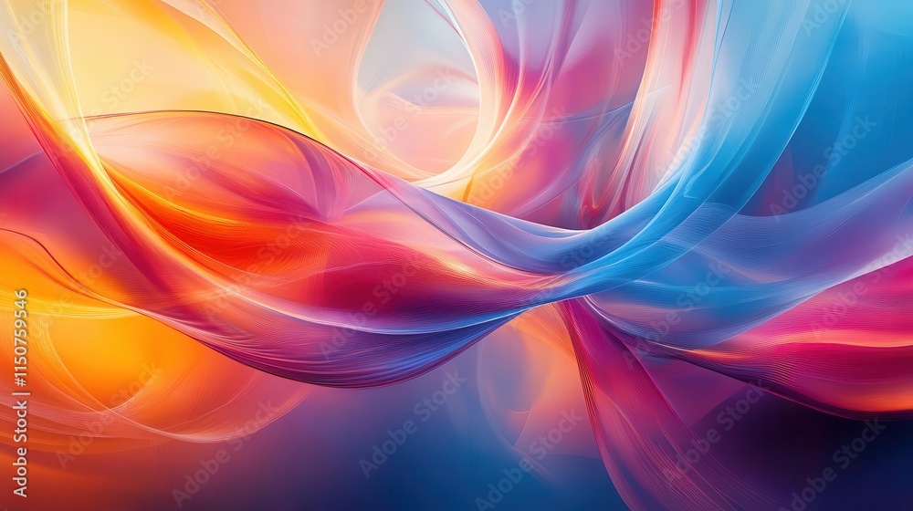 Fototapeta premium Abstract digital art with vibrant lines, sleek design, dynamic energy