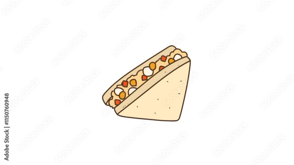 Sandwich 3d icon. Sandwich slice animated 4k Sandwich 3d icon. Sandwich slice animated 4k