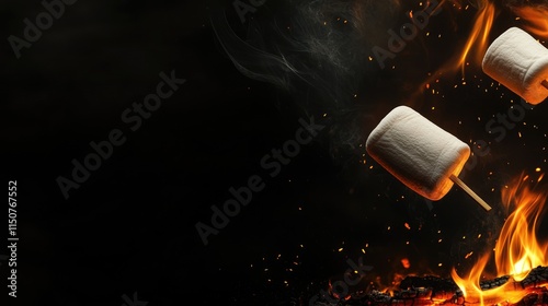 Marshmallows Roasting Over a Bonfire