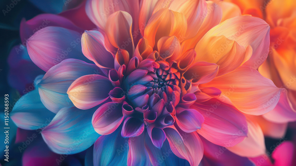 Obraz premium An abstract representation of a flower blooming, with vibrant petals and colors