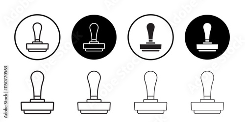 Approval stamp icon Flat art in black and white isolated