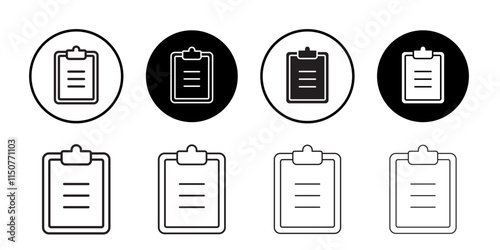 Clipboard icon Flat art in black and white isolated