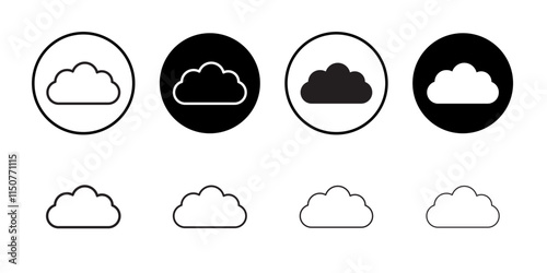 Cloud icon Flat art in black and white isolated