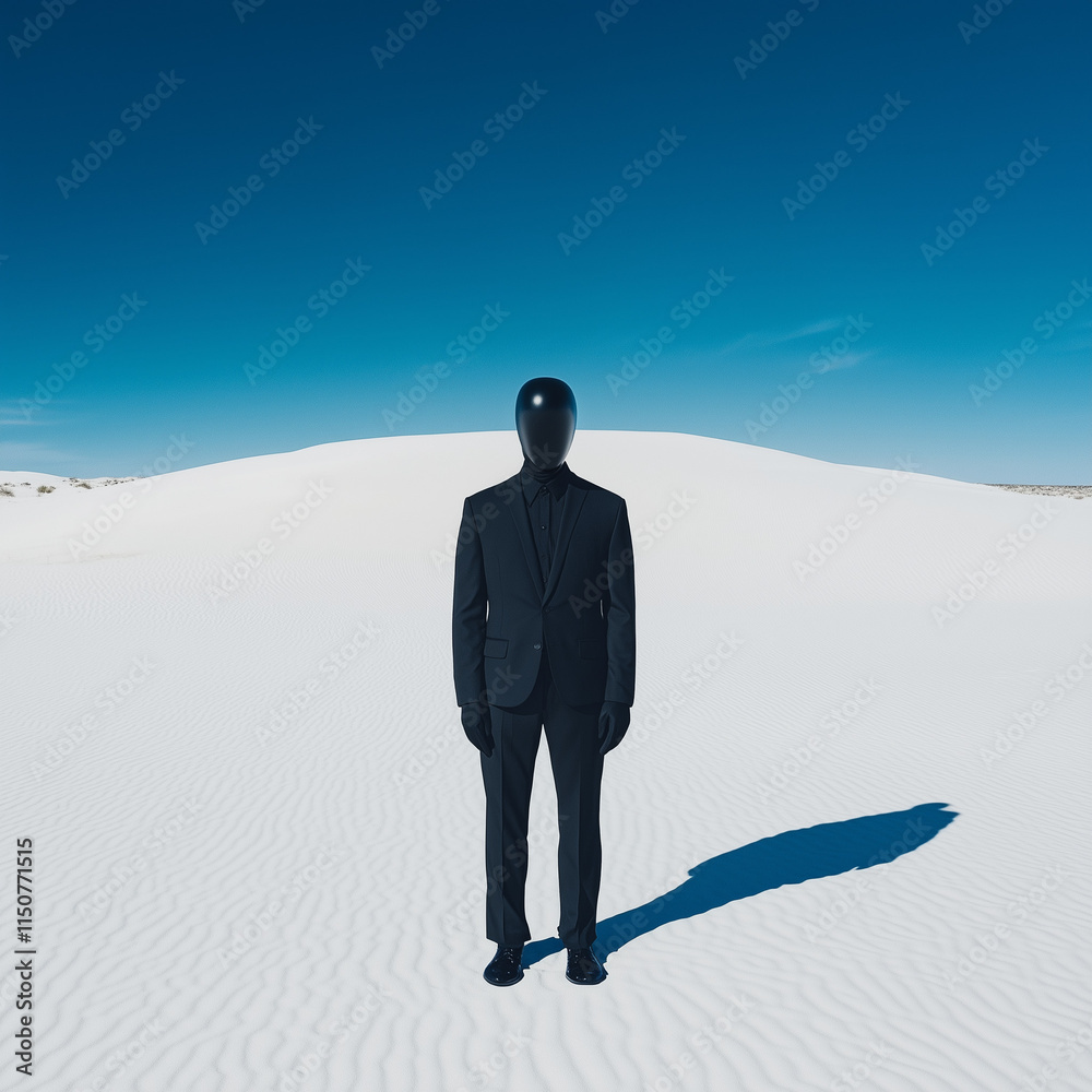 Obraz premium Hyperrealistic Photography Sad Man Facing The Came