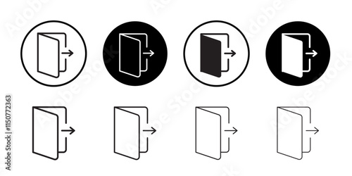 Logout icon Flat art in black and white isolated