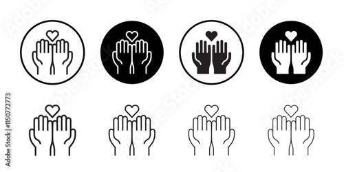 Philanthropy icon Flat art in black and white isolated