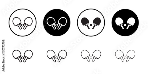 Ping pong icon Flat art in black and white isolated