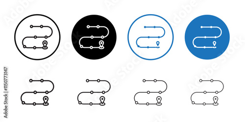 Roadmap icon Flat art in black and white isolated