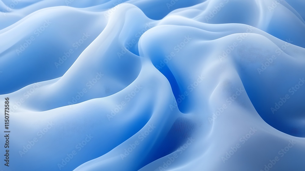 Obraz premium Abstract Blue Fabric Draped Softly Waves