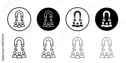 User engagement icon Flat art in black and white isolated