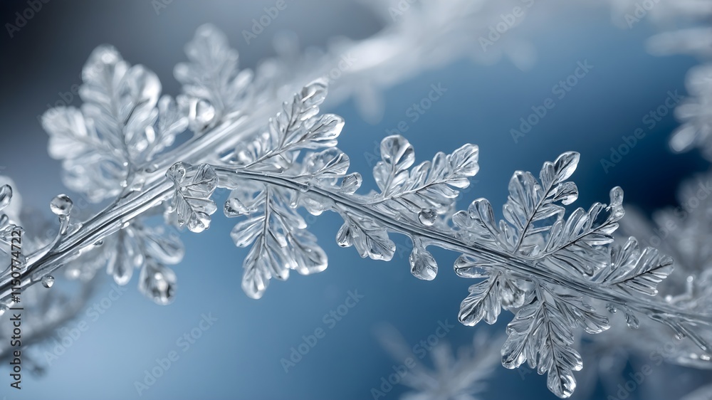 Snowflake Macro Winter Wallpaper: Captures the intricate details of a snowflake with its delicate branches and crystalline structure against a soft blue background Snowflake Macro Winter Wallpaper: Captures the intricate details of a snowflake with its delicate branches and crystalline structure against a soft blue background