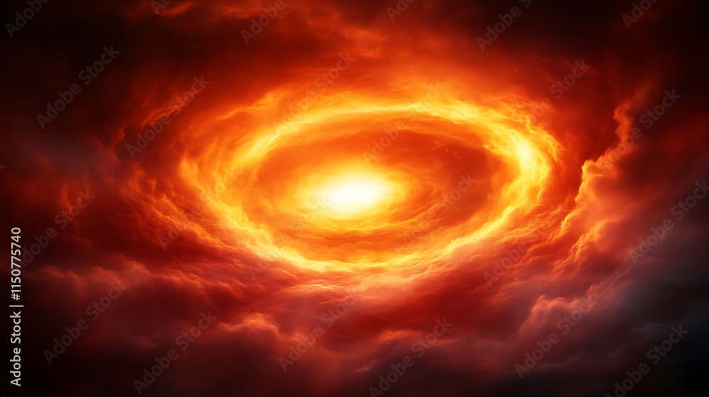 Fototapeta premium Fiery Vortex within a Crimson Cloud Formation
