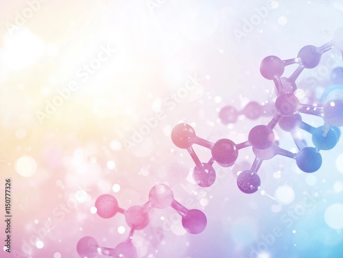 Abstract Science atoms and molecules. View of Human Genome Structure on Light Background