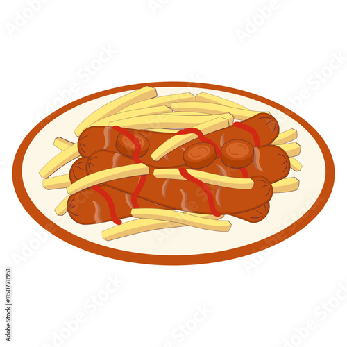 Delicious Apfelstrudel and Currywurst: Vector Art for Food Lovers