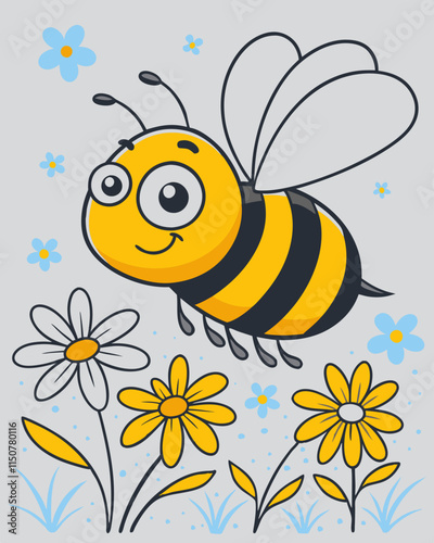 "High-quality vector illustration of a detailed bee, perfect for digital and print projects, including logos, icons, and educational materials. Fully editable.
