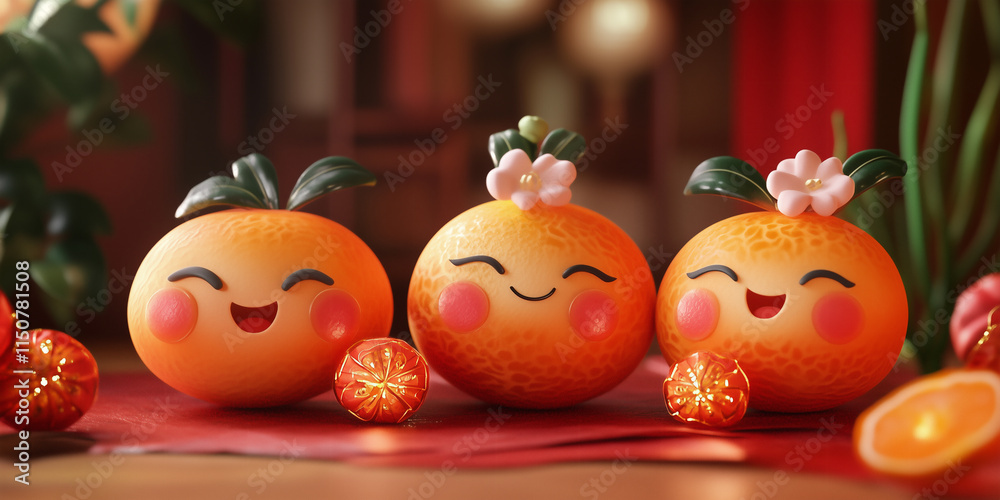 Obraz premium 3D tangerines