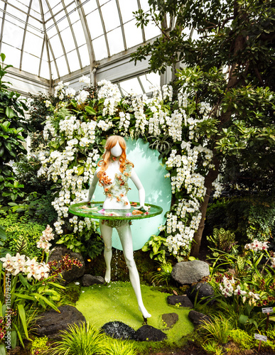 Floral mannequin in floral fashion.