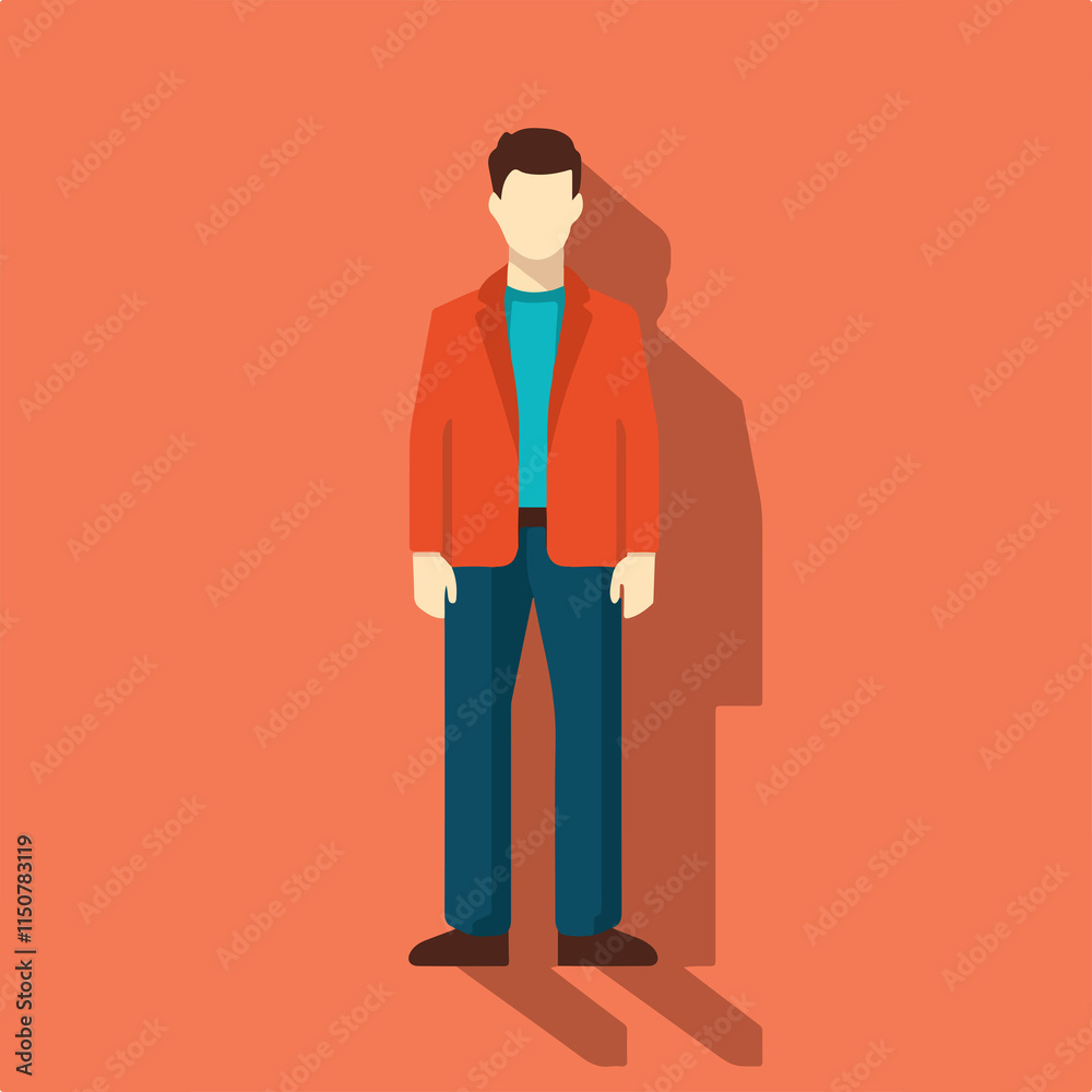 Modern flat design man pictogram leaning vector illustration for icons usage Modern flat design man pictogram leaning vector illustration for icons usage