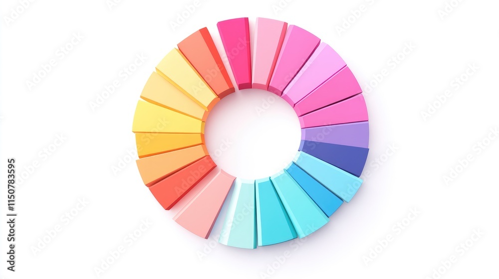 Obraz premium a creative donut chart clipart, segmented data visualization element, pastel colors, flat design, isolated on white background