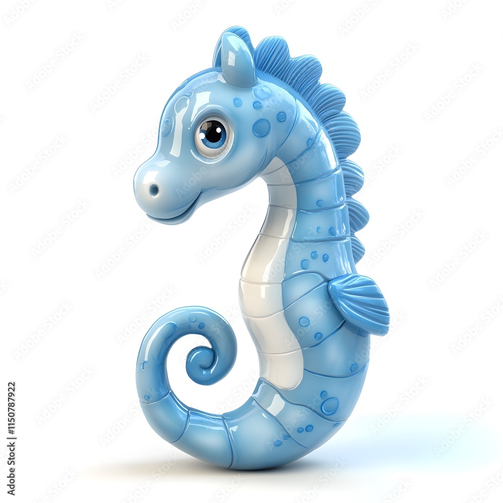 Fototapeta premium Cute 3D Seahorse Character