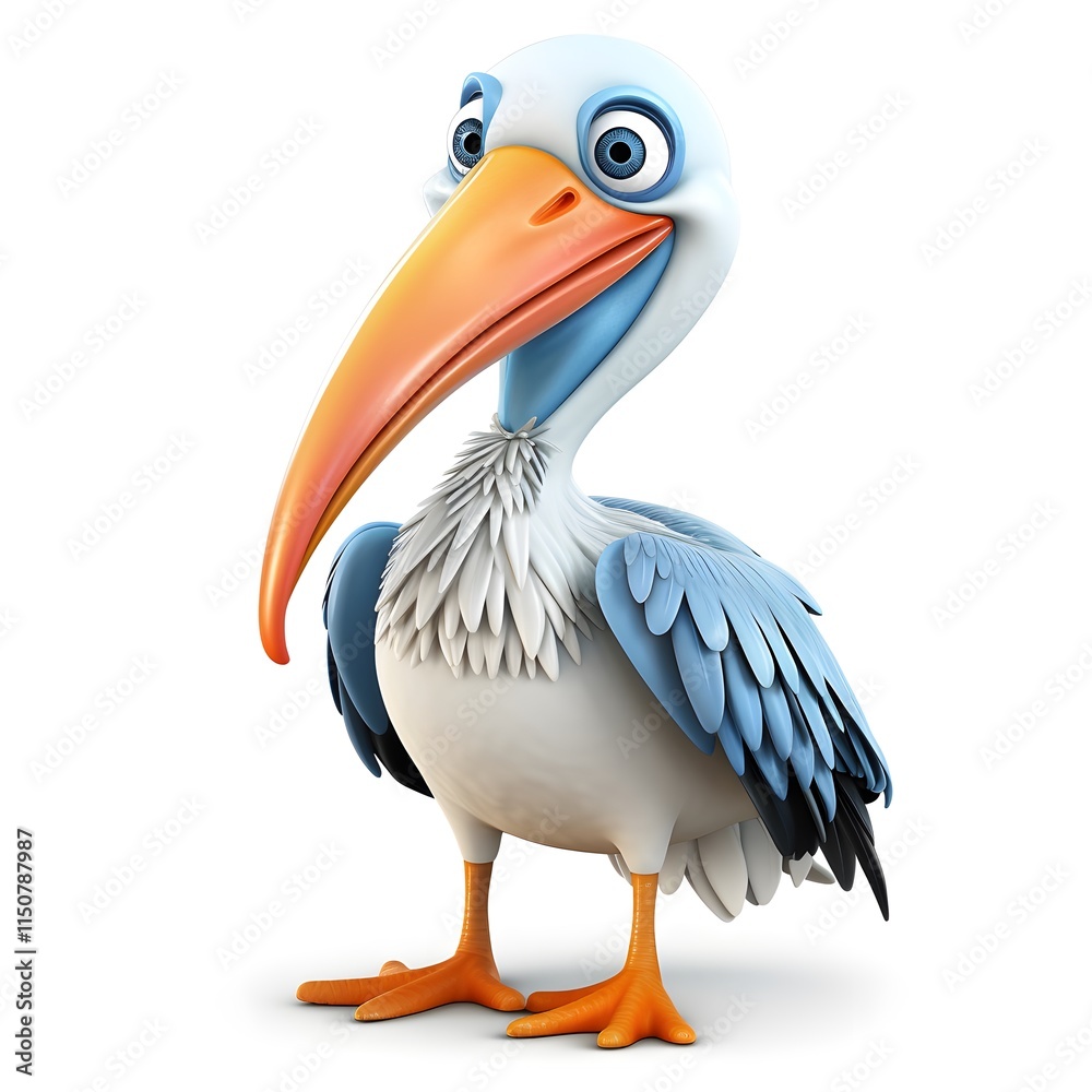 Obraz premium Cute 3D Pelican Character