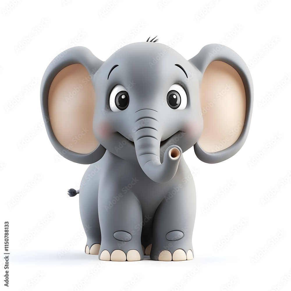 Fototapeta premium Cute 3D Elephant Character