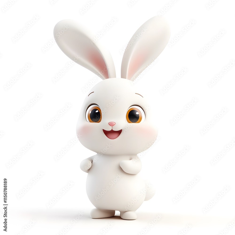 Fototapeta premium Cute 3D Bunny Character