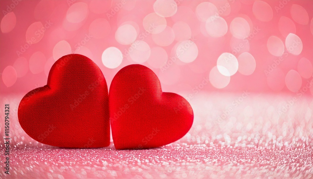 red hearts on a pink background