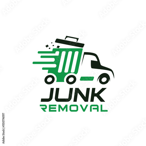 Illustration vector graphic of junk removal solution services logo design