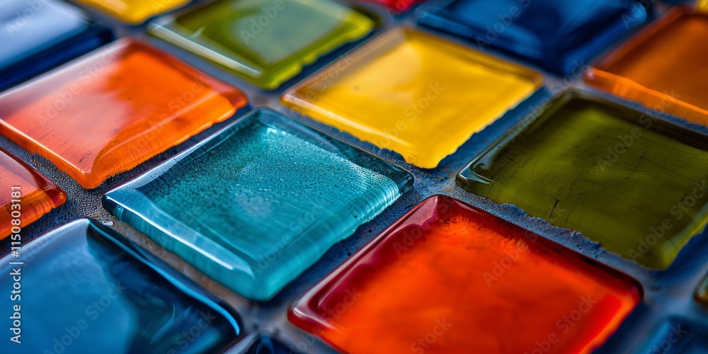 close up of square tiles. mosaic technique. background close up of square tiles. mosaic technique. background