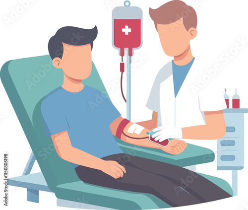 illustration of a man donating blood