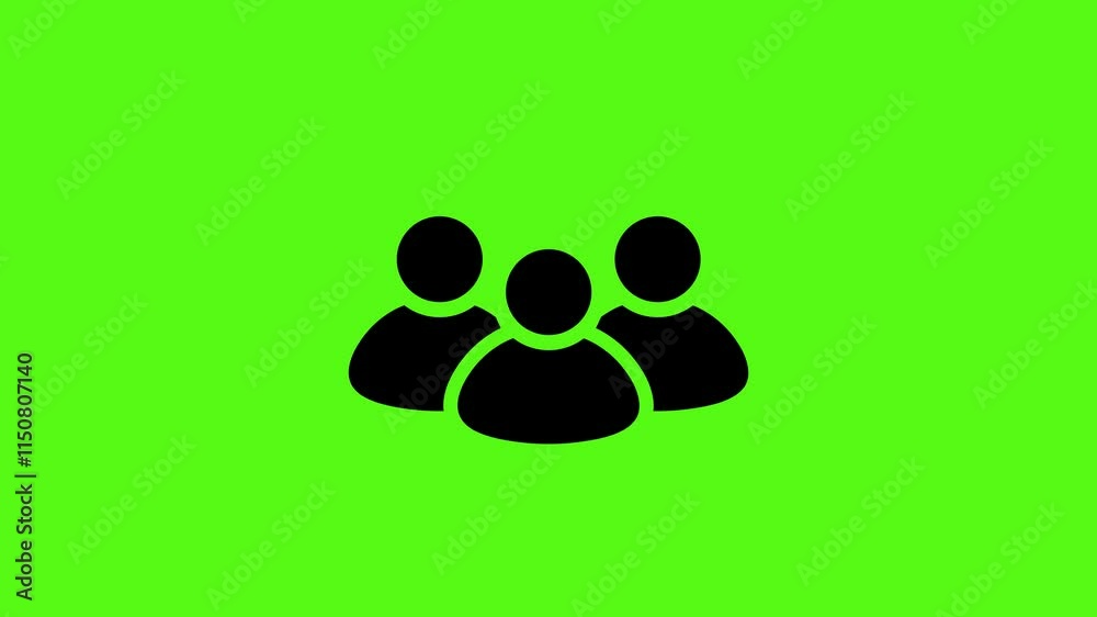 Group people user icon animated on green