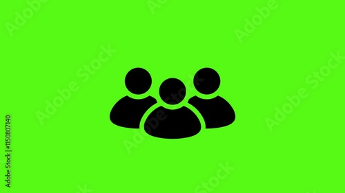 Group people user icon animated on green