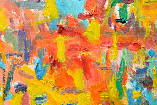 Fototapeta Naklejka Na Ścianę i Meble -  Color of lifes. Expressionist mood, texture Brush paint drawn vivid colorful oil on canvas