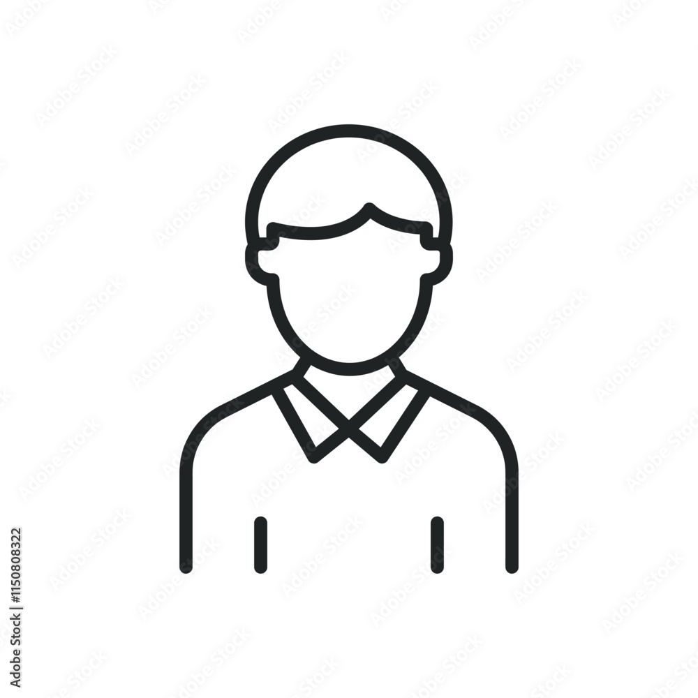 Man avatar thin line icons. Editable stroke and Perfect pixel on transparent background Man avatar thin line icons. Editable stroke and Perfect pixel on transparent background