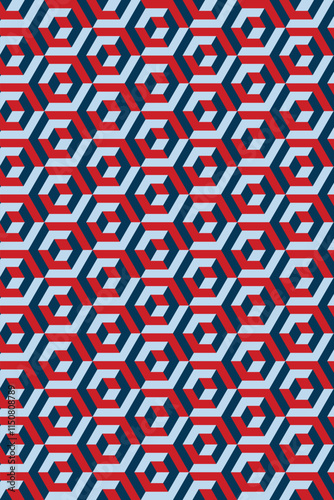 Hexagon abstract pattern background, hexagon geometric background, seamless hexagon abstract with retro colors