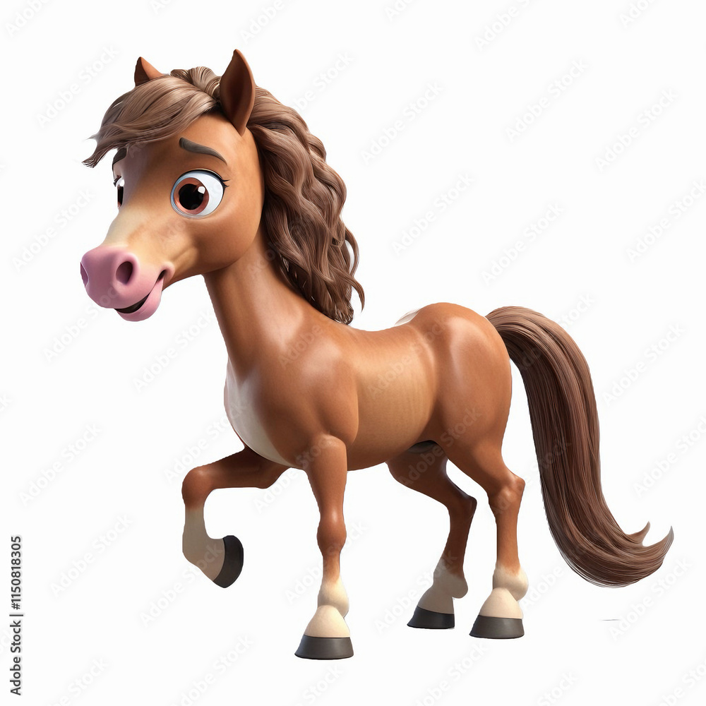 cartoon depiction of a brown horse cartoon depiction of a brown horse