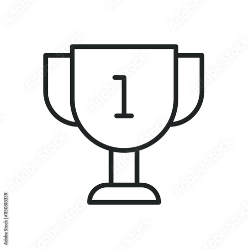 Trophy thin line icons. Editable stroke and Perfect pixel on transparent background