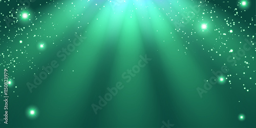 Spotlight and light particles vector design background
