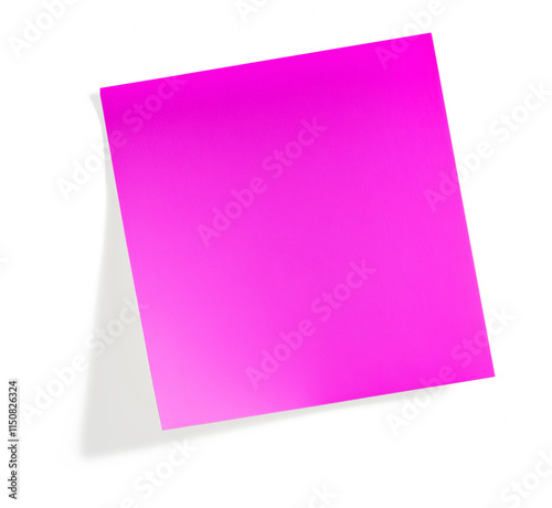 Obraz na płótnie Magenta blank post it note with shadow on transparent background (png image) w salonie