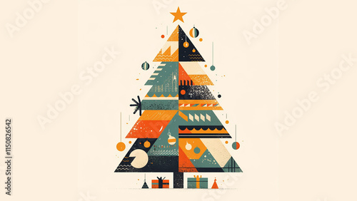 Abstract Geometric Christmas Tree Design