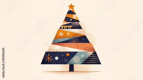 Minimalist Geometric Christmas Tree Design