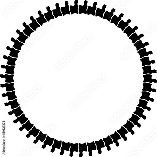 circular Spinal column frame with copy space for text or design